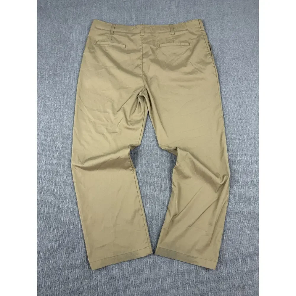 BCG Men’s Khaki Pants 38x30 Stretch Flat Front Golf Casual Performance